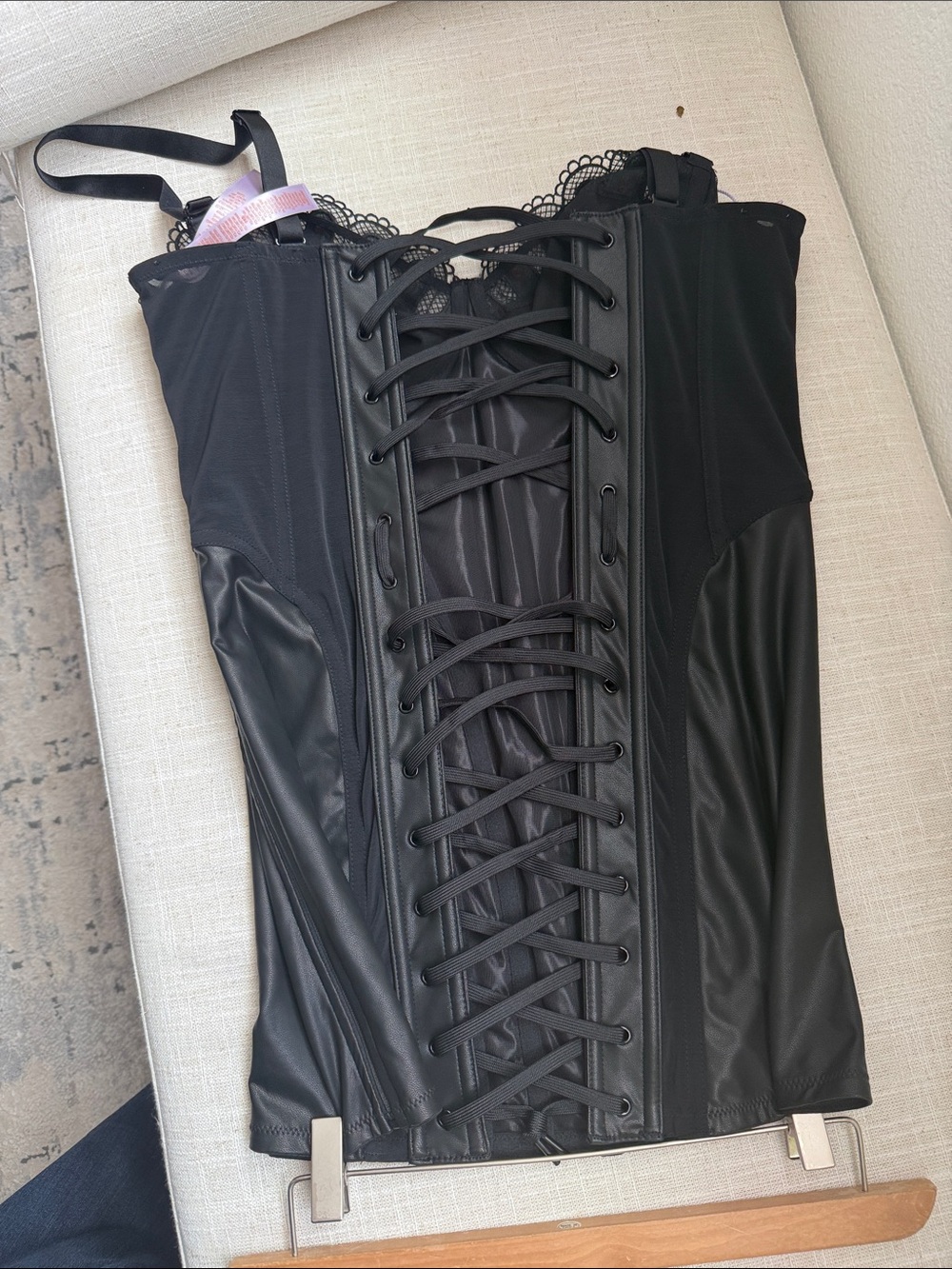 Savage X Fenty Black Lace-Trim Slip Chemise - Picture 4 of 10